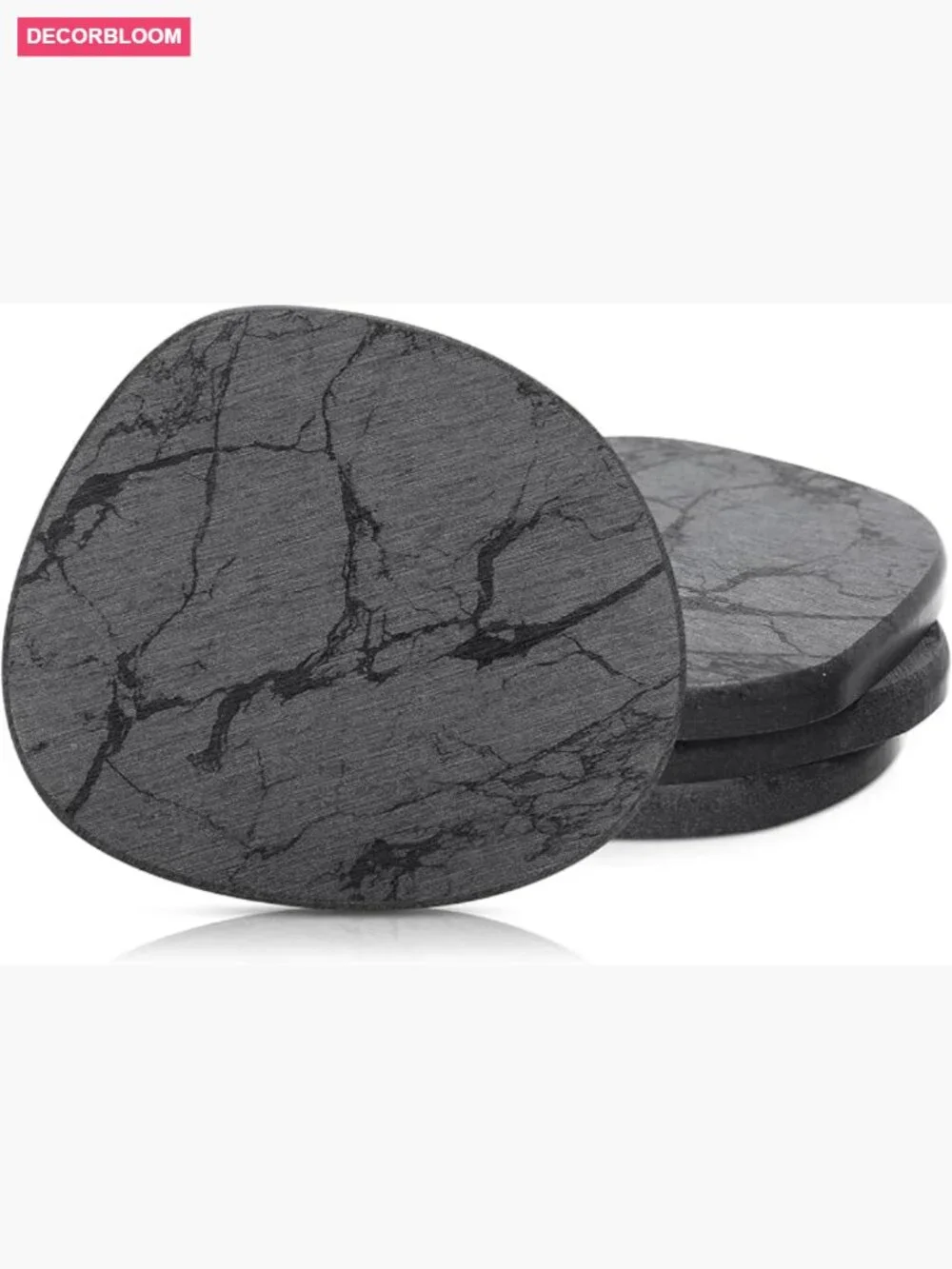 Set of 4 Diatomaceous Earth Absorbent Coasters Instant Dry Stone Drink Coasters